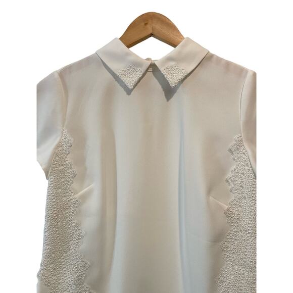 Ted Baker lovely lace white collared shit size 0 cottage core - Picture 1 of 8